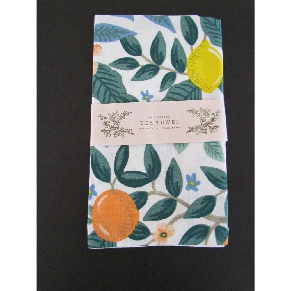 New Rifle Paper Co Citrus Grove Tea Towel + 2 BONUS Rifle Paper Co Notepads